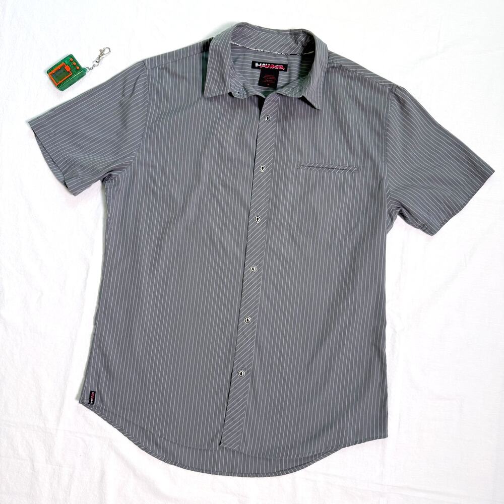 Y2K Tony Hawk Striped Skater Shirt - M